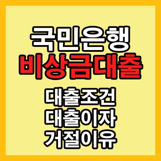 국민은행 KB 비상금대출